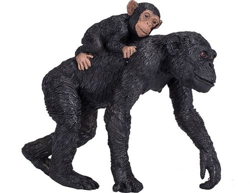 Mojo 387264 Schimpanse mit Baby 9 cm Wildtiere