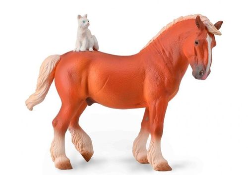 Collecta 88916 draft horse with cat cm horse world