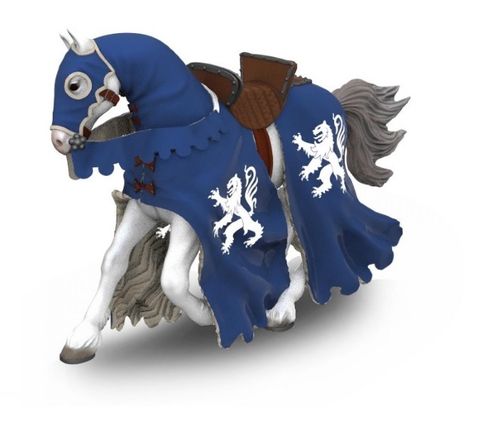 Papo 39759 Pferd des Ritters mit Lanze blau 13 cm Pferdewelt