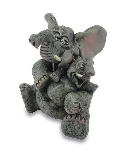 Les Alpes 014 51006 Elephant with baby 7 cm synthetic resin decoration figure series elephant