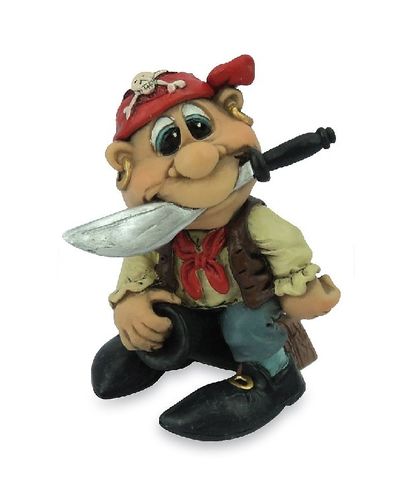 Les Alpes 015 81703 Pirate Long John with knife 8.5 cm synthetic resin decorative figure series Pira