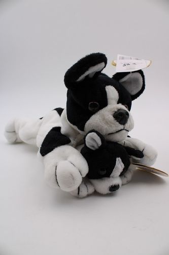Bullyland 78860 bulldog with baby 20 cm plush cuddly toy Bullyland