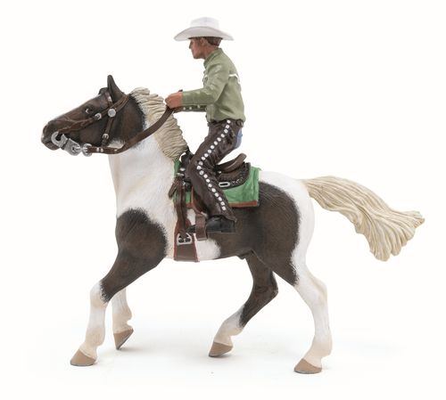 Papo 51573 Westernpferd mit seinem Reiter 14 cm Pferdewelt