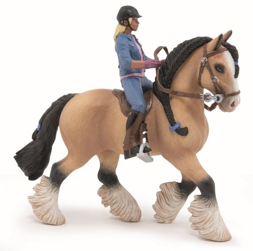 Papo 51572 Tinker mit seiner jungen Reiterin 12 cm Pferdewelt