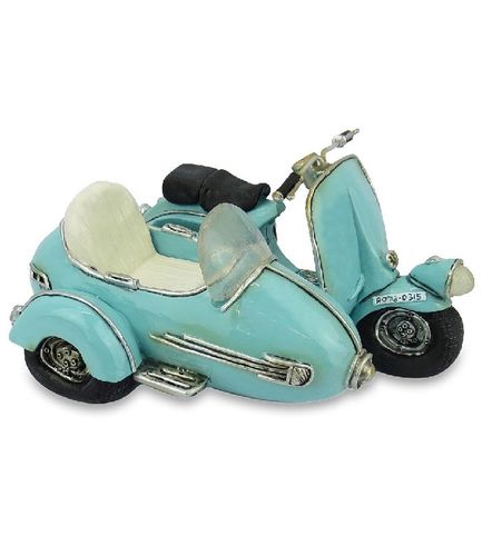 Les Alpes 014 91572-1 Vespa with sidecar light blue 16 cm synthetic resin decoration figure series m
